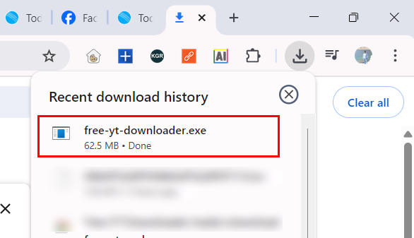 Free YT Downloader installer file